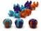 20 15mm Mixed Stacking Beads - Purple Blue and Orange Plastic Rondelle Beads